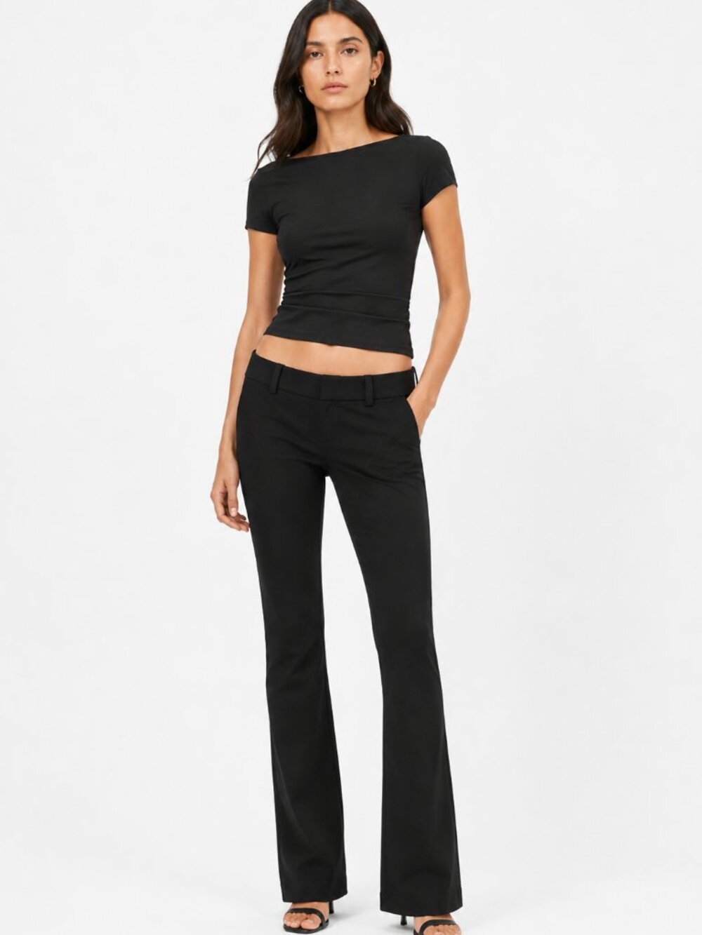 𝅺alice + OLIVIA BLACK MID-RISE STRETCHY STRAIGHT LEG PANTS - XS